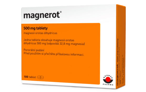 Magnerot tablety (20 tablet) - magnesium s kyselinou orotovou, hořčík účinky, nedostatek magnesia